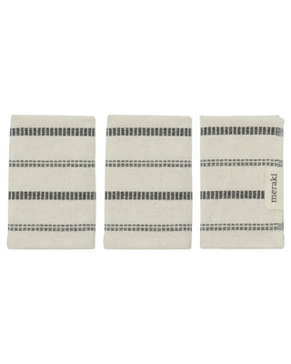Wasdoekje True Gebroken wit Zwart 30x30cm - 3 stuks van Meraki, duidelijk als hoofdfoto afgebeeld