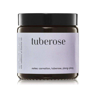 Tuberose geurkaars 120g van Mia Colonia, vrijstaand en duidelijk afgebeeld