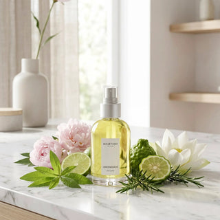 Milano Home Spray 100 ml Lemon Grass van Millefiori, in een gestileerde detailopstelling