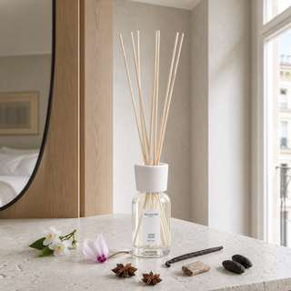 Milano Reed Diffuser 100 ml White Musk van Millefiori, toegepast in een sfeervolle interieursetting