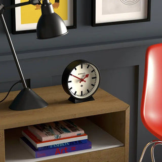 M tafelklok Railway zwart 16cm - Het Adres