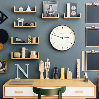 Mr Clarke wandklok Dot donker 40cm - Het Adres