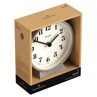 Theater tafelklok grijs 16cm van Newgate, samen met de originele verpakking