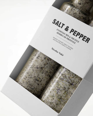 Cadeaubox Everyday Mix Truffel & Herbes de Provence van Nicolas Vahe, vanuit een aanvullend aanzicht van de cadeauset