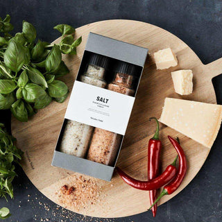 Geschenkbox Parmesan & Basilikum Salz & Chili Salz - Het Adres