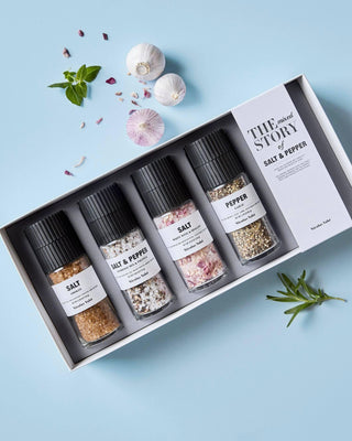 Cadeaubox The Mixed Story van Nicolas Vahe, in een culinaire setting met bijpassende ingrediënten