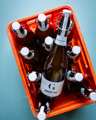Ginger Ale 75cl van Nicolas Vahe, in een culinaire setting met bijpassende ingrediënten