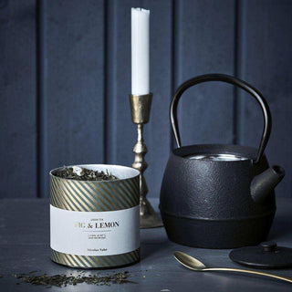 Green tea fig en lemon - 100gr van Nicolas Vahe, in een culinaire setting met bijpassende ingrediënten