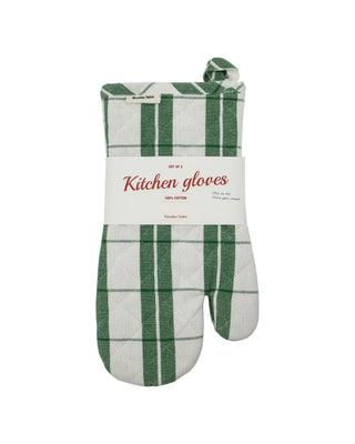 Ovenwanten Chef Groen 33cm van Nicolas Vahe, met materiaal en afwerking van dichtbij zichtbaar
