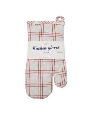 Ovenwanten Chef Rood 33cm van Nicolas Vahe, met materiaal en afwerking van dichtbij zichtbaar