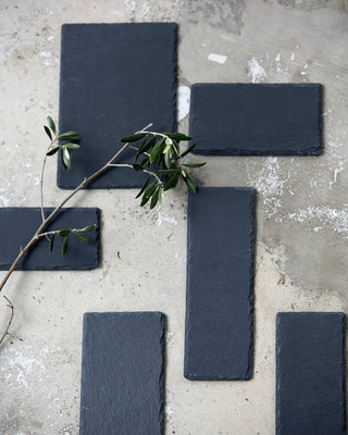 Serveerplank Slate Grijs 12x20cm van Nicolas Vahe, in een gestileerde productopstelling