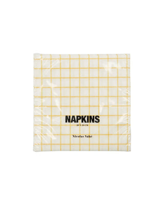 Servetten Check Geel 20x20 cm van Nicolas Vahe, van bovenaf met vorm en indeling zichtbaar