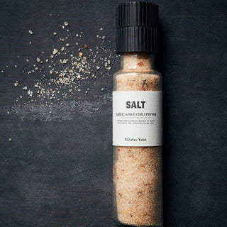 Salz mit Knoblauch & rotem Pfeffer – 325G – Het Adres