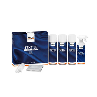 Royal Textile Care Kit XL met drie spuitbussen, sprayflacon, doek en borstel