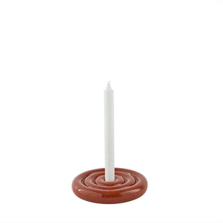 Bougeoir en céramique Savi brun 17 cm - Het Adres
