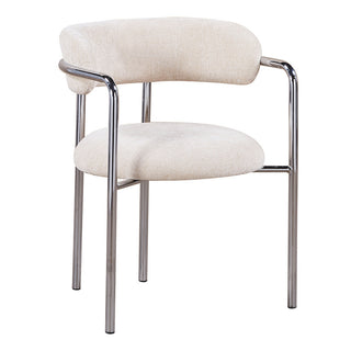 Pole to Pole Art Deco eetkamerstoel Ivory, schuin van voren