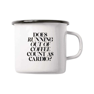 Emaille mok Cardio 300ml van Typealive, vrijstaand en duidelijk afgebeeld