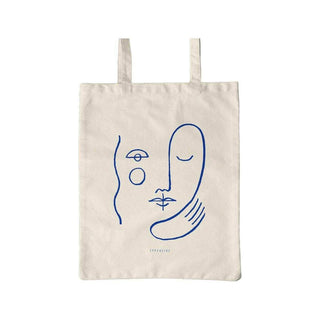 Katoenen tas faces naturel van Typealive, vrijstaand en duidelijk afgebeeld