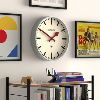 Universal railway wandklok zilver 43cm - Het Adres