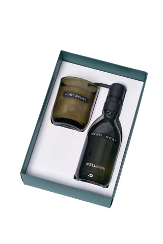 Discovery giftset Dark amber van Wellmark, van dichtbij met etiket en afwerking zichtbaar
