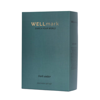 Discovery giftset Dark amber van Wellmark, met materiaal en structuur van dichtbij zichtbaar