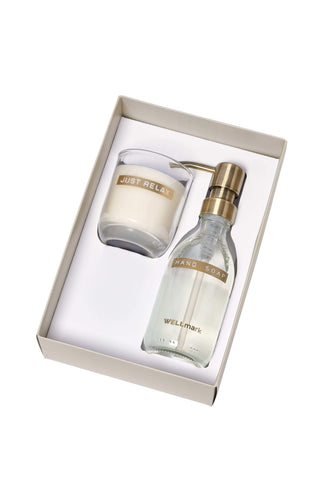 Discovery giftset frisse linnen van Wellmark, van dichtbij met etiket en afwerking zichtbaar