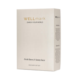 Discovery giftset frisse linnen van Wellmark, met materiaal en structuur van dichtbij zichtbaar
