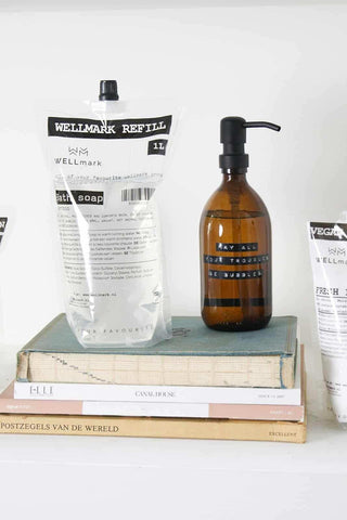 Handzeep navulling Bamboo - 1000ml van Wellmark, met verpakking en productdetails zichtbaar