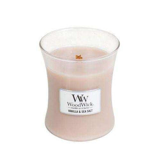 Vanilla & Sea Salt medium kaars van Woodwick, duidelijk als hoofdfoto afgebeeld